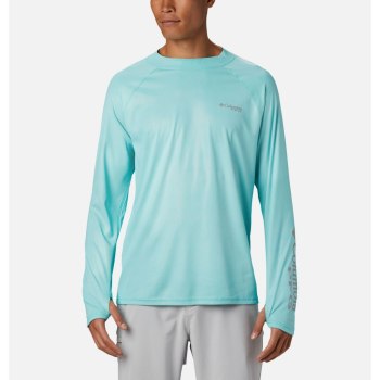 Columbia Muške Majice S Kapuljačom - PFG Terminal Deflector Zero Mock Long Sleeve Svijetlo Tirkizne